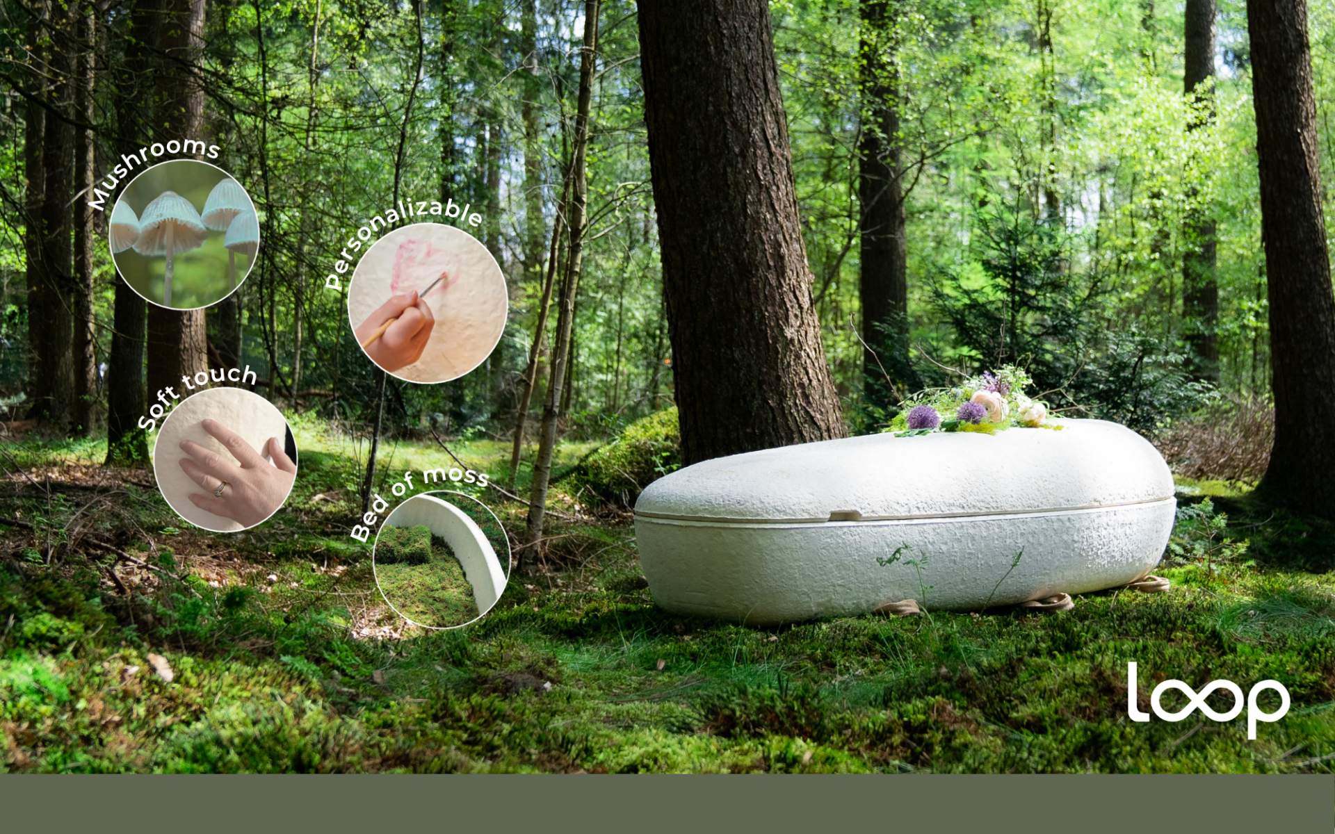 eco-friendly casket made from mushrooms for green burial
